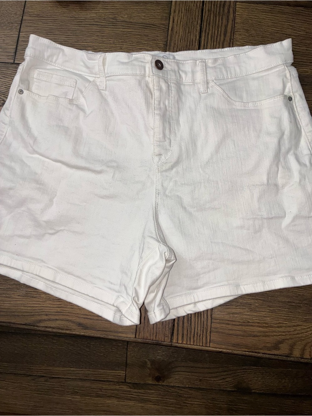 Jessica Simpson White Denim High-Rise Shorts